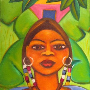 Woman with Earrings and Braids