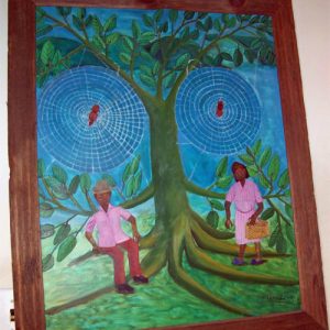 Couple under Tree with Twin Spider Webs