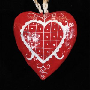 Hearts for Haiti! Papier-maché Heart Ornaments with vévé symbols of vodou spirits