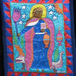 Erzulie la Flambeau (St. Martha) Sequinned Vodou Banner