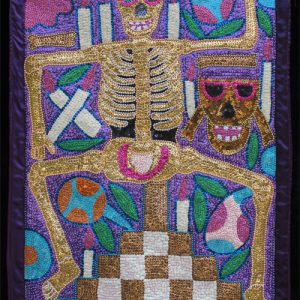 Dancing Ghede Sequinned Vodou Banner