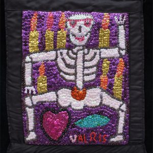 Dancing Ghede Sequinned Vodou Banner