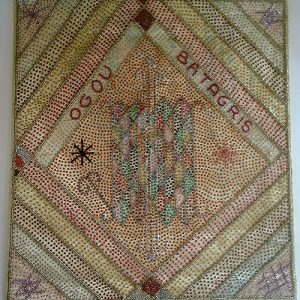 Ogou Batagris Antique Vodou Banner