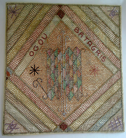 Ogou Batagris Antique Vodou Banner