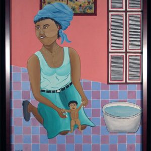 Woman Bathing a Child