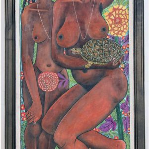 Two Nudes with Turtle