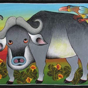 Cape Buffalo and Bird