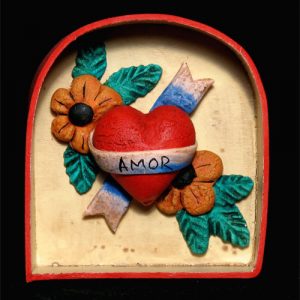 "Amor/Te Quiero" Mini Heart Retablo/Ornament