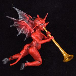 Retablo Musician Devil Ornament (Horn)