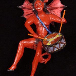 Retablo Musician Devil Ornament (Drums)