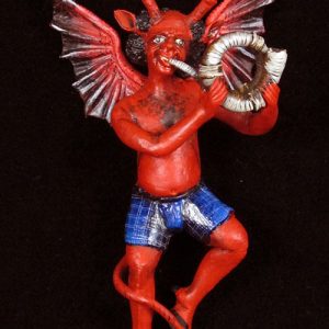 Retablo Musician Devil Ornament (French Horn)