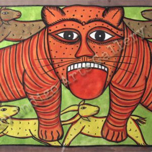 Orange Tiger with Four Antelopes
