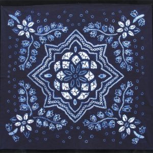 Indigo stitch-resist-dyed cotton cloth from Yunnan
