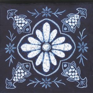 Indigo stitch-resist-dyed cotton cloth from Yunnan