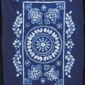 Indigo stitch-resist-dyed cotton cloth from Yunnan