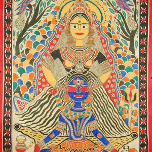 Shiva and Parvati - Mithila painting