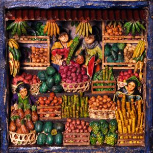 Medium Mercado de las Frutas (Fruit Market) - Retablo