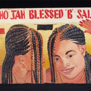 WHO JAH BLESSED 'B' SALON Two-sided Hairdresser Sign 