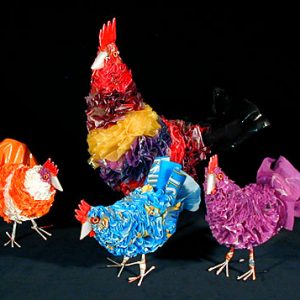 Recycled Plastic Bag Chickens (medium)