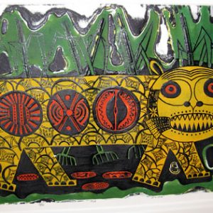 Leopard in a Cornfield III (yellow/green) 