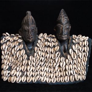 Ibeji Twin Figures with cowrie jacket