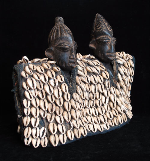 Ibeji Twin Figures with cowrie jacket