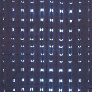 Bamana Indigo stitch-resist-dyed strip-weave cloth