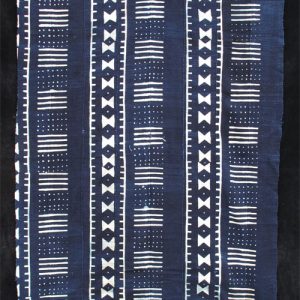 Indigo resist-dyed strip-weave cloth