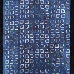 Indigo resist-dyed strip-weave cloth