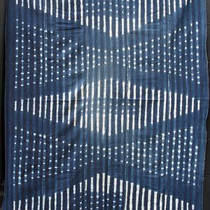 Vintage Indigo stitch-resist dyed strip-weave cloth