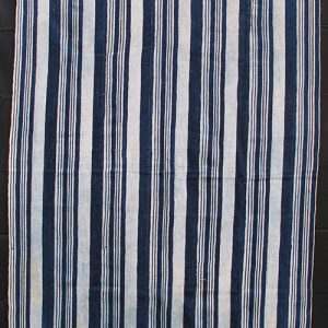 Vintage Indigo strip-weave cotton blanket