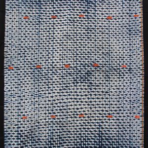 Vintage Indigo stitch-resist dyed strip-weave cloth