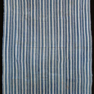 Vintage Indigo strip-weave cotton blanket