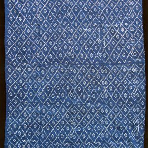 Vintage Indigo resist-dyed strip-weave cotton cloth