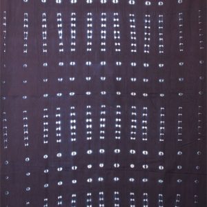 Burkina Indigo stitch resist-dyed strip-weave Cotton Wrap 