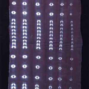 Burkina Indigo stitch resist-dyed strip-weave Cotton Scarf 