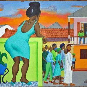 Christ and the Woman in the Blue Dress