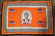 "Hongera Barack Obama" Khanga - Orange background