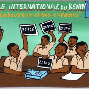 Ecole Internationale du Benin "Le laboureur et ses enfants" Mini Signboard