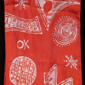 Batik Scarf on Silk by Gasali Adeyemo