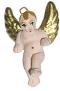 Painted pink clay tiny angel