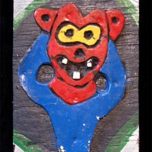 Red Faced Dog with Yellow Mask
