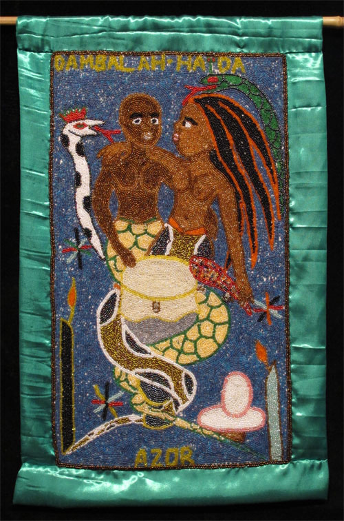 "Dambalah - Haida" Beaded Drapo Vodou (Vodou flag)