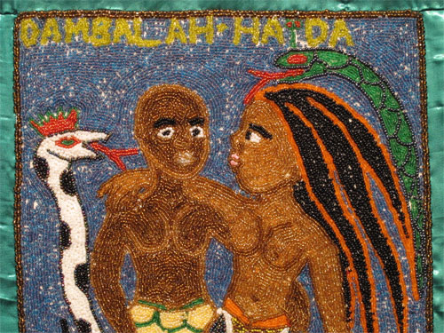 "Dambalah - Haida" Beaded Drapo Vodou (Vodou flag)