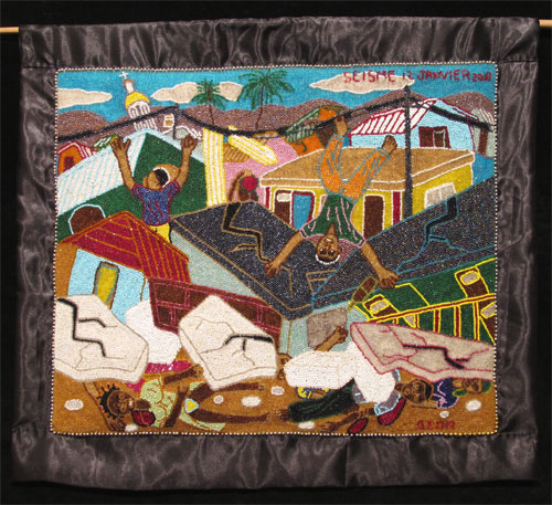 "Seisme 12 Janvier 2010" Beaded Drapo