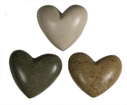 Hearts for Haiti! Hand-carved Stone Hearts - Small