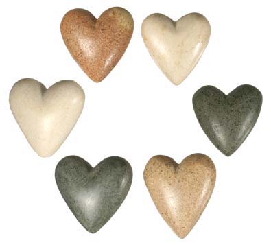 Hearts for Haiti! Hand-carved Stone Hearts - Extra small