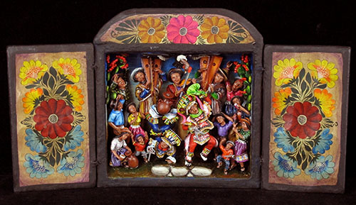 Danza de las Tijeras (Dance of the Scissors) - Retablo