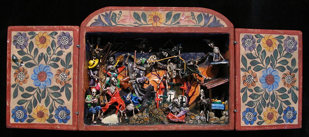 Party in the Cemetery - Day of the Dead Retablo (Version 11)