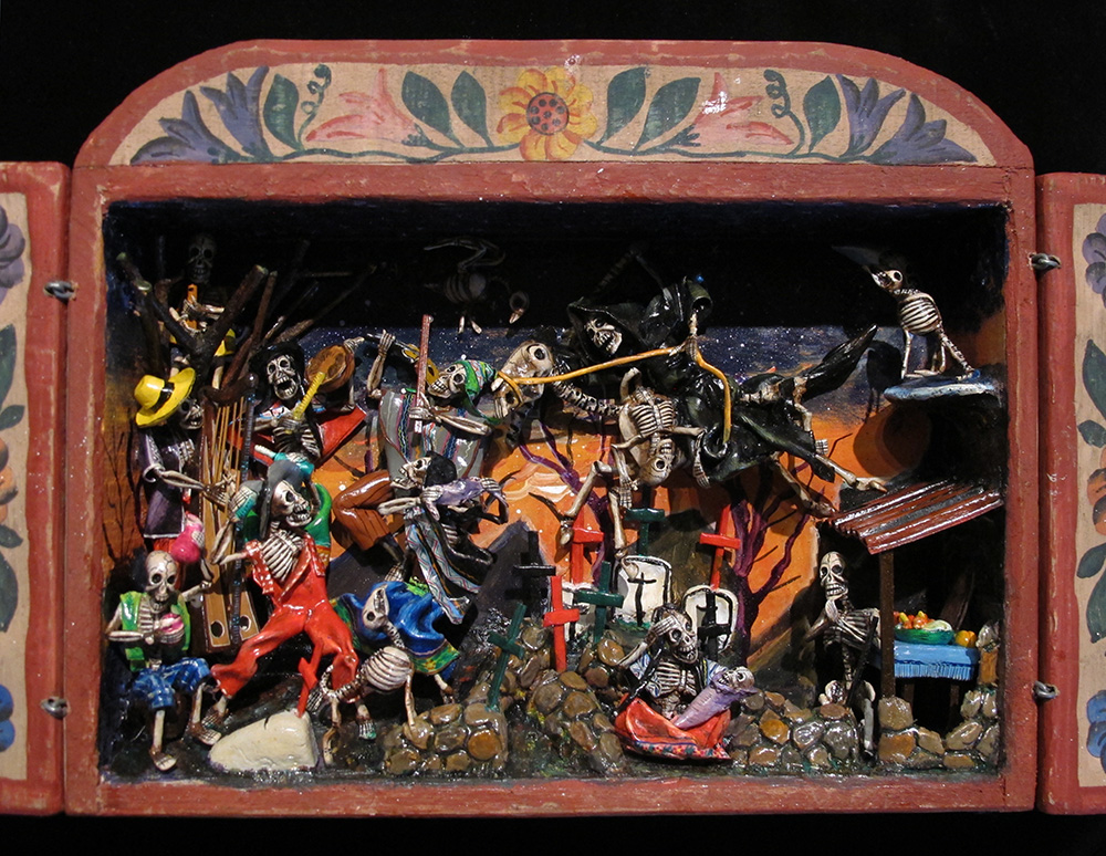Party in the Cemetery - Day of the Dead Retablo (Version 11)